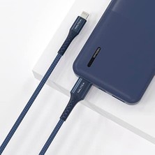 Nisar Store C65 Mfı Lightning To Usb-A 12W Örgülü Hızlı Şarj ve Data Kablosu 1.2m Navy