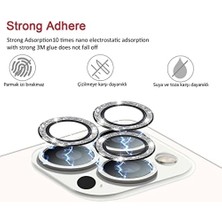 Nisar Store Iphone 11/11 Pro / 11 Pro Max / 12/12 Mini / 12 Pro Uyumlu Metal Parlak Simli Görünümlü Kamera Lens Koruyucu Temperli Kamera Kırılmaz Camı (Kırmızı)