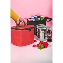 Berry Store Isı Yalıtımlı Tutucu Kamp Piknik Beslenme Sefer Tası Çantası Kırmızı EX08-K