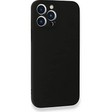 Berry Store 14 Pro Max ile Uyumlu Içi Kadife Lansman Lens Korumalı Silikon Kılıf Şok Emici Full Kasa Koruma Sağlayan Kılıf (Siyah)