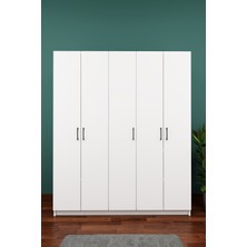 Asra Trend Lüks 5 Kapaklı Portmanto Askılı Vestiyer %100 MDF Ayakkabılık Dolabı V09