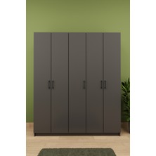 Asra Trend Lüks 5 Kapaklı Portmanto Askılı Vestiyer %100 MDF Ayakkabılık Dolabı V09