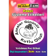 Sb Store Anneler Günü Ambalaj Hediye Paket Süsleme Etiketi Model 27 - 96 Adet 3cm