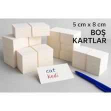 Nisar Store 5x8 cm Boş Kartvizit, Not Kartı, Kelime Kartı, 300 gr Amerikan Bristol Kağıt, 250 Adet, Beyaz