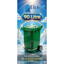 Elcy 90 Litre Tıbbi Atık Plastik Pedallı Çöp Konteyneri Yeşil Isıya Karşı Dayanıklı