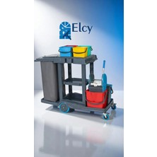 Elcy Temizlik Kat Arabası Çift Kovalı Özel Çöp Kovalı Dört Kovalı Brandalı