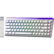 Nisar Store Aula Hero 68 He Manyetik Klavye Trigger Jade Switch 8000Hz Rgb Neon Tkl Hot Swap Oyuncu Klavyesi Beyaz