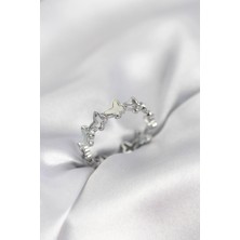 Shopwave Gümüş Renk Kelebek Model Pirinç Kadın Yüzük