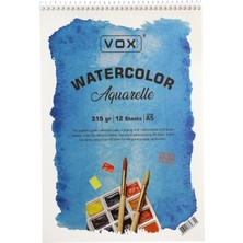 Vox Art Nat Beyaz Suluboya Blok A5 12 Yaprak 315 gr Naturel Beyaz Renk Cold Press Kağıt