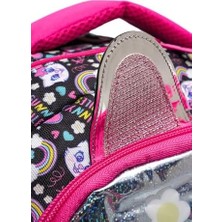 Berry Store Wia Cat 3 Bölmeli Okul Çanta Seti, Tek Ebat, SWG-007, Siyah, Kız-Çocuk