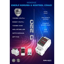 Galaxy Energy D220 Monofaze Voltaj ve Akım Koruyucu Sigorta 2 Yıl Garantili