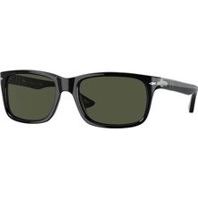 Persol 0PO3048S-95/31 58 Erkek Güneş Gözlüğü UV 400 Filtreli Siyah Dikdörtgen Çerçeve