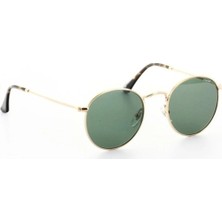 Osse Os2485 12 Unisex Güneş Gözlüğü Altın Çerçeve ile Yeşil Mineral Cam UV 400 Koruma