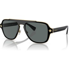 VERSACE 2199 1002/81 56 Erkek Güneş Gözlüğü Polarize Lens ve Mat Siyah Çerçeve ile Şık Tasarım