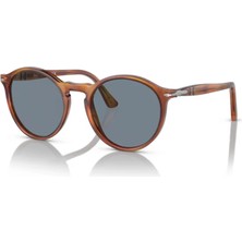 Persol PO3285S (96/56) 52 Güneş Gözlüğü Kahverengi Çerçeve UV 400 Filtreli Mavi Cam