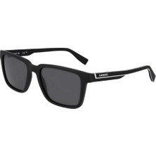 Lacoste L 6032S 002 54 Erkek Dikdörtgen Füme Kemik Güneş Gözlüğü