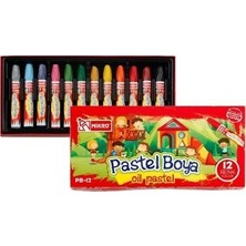 Mikro Pastel Boya 12 Renk Pb-12 12'li Pastel Boya Seti Ölçülerle Renkli Çizim İçin