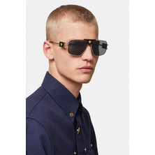 Versace VERSACE 2251 100287 63 Altın Çerçeve Erkek Güneş Gözlüğü UV400 Filtreli