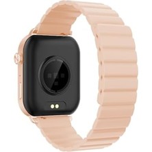 Nisar Store Hiwatch Talk 2 Amoled Ekran ve Ios Uyumlu Manyetik Kayışlı Akıllı Saat Pembe