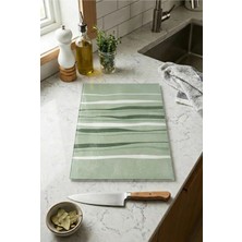 Zevahir Mobilya Dekorasyon Cam Kesme Tahtası Kaymaz Tabanlı Ada Esintisi