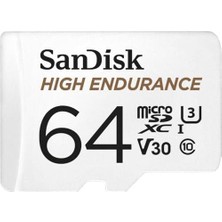 Berry Store Endurance Microsdxc Hafıza Kartı 64 GB + Adaptör (Camları ve Özel Güvenlik Kameraları Için, 100 Mb/s Okuma, Full Hd ve 4K Videolar Için V30)