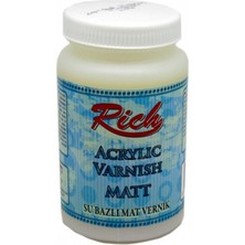 Rich Su Bazlı Mat Vernik 250 cc Kavanoz Kokusuz Yüksek Kalite ile Sanatsal Hobi Çalışmaları İçin