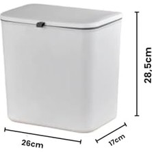 Berry Store Mutfak Tezgah Üstü ve Dolap Askılı Çöp Kovası 12LT Gri (NVE163)