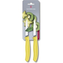 Victorinox 6.7636.L118B 8cm Sarı 2li Tırtıklı Soyma Bıçağı, Blisterli Paket