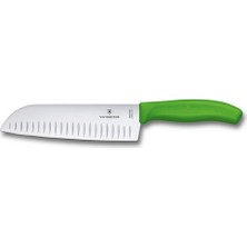​Victorinox 6.8526.17L4B 17cm Yeşil Santoku Bıçağı, Blisterli Paket