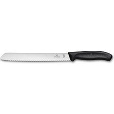Victorinox 6.8633.21G 21cm Siyah Ekmek Bıçağı, Hediye Kutulu