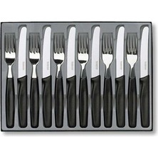 Victorinox 5.1233.12 Siyah Çatal & Bıçak Seti, 12 parça