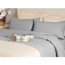 English Home Crystal İpeksi Twill King Size Nevresim Takımı Gri