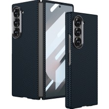 Zore Galaxy Z Fold 6 Kılıf Kamera Korumalı Karbon Fiber Tasarımlı Arka Yüzey Usgn Kıpta Karbon Kapak-Laci