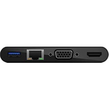 Nisar Store Usb-C Multimedia Adaptörü (Vga, 4K Hdmı, USB 3.0, Ethernet Bağlantı Noktalı Usb-C Hub)  Pro, iPad Pro, Surface Pro, Chromebook ve Daha Fazlası Için