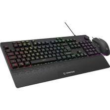 Nisar Store Siyah USB Rgb Aydınlatmalı Q Gaming 4 Tuş Makrolu Oyuncu Klavye Mouse Set