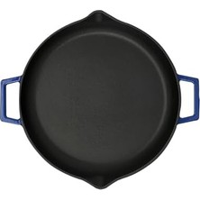 Berry Store Metal Döküm Kızartma Tavası, Metal Kulplu, 26 Cm, Mavi