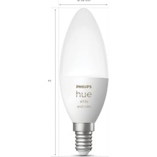 Nisar Store Hue 5.3W Renkli Akıllı B39 E14 LED Ampul, Bluetooth Özellikli