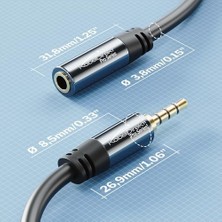 Nisar Store – Kırılmaz Metal Gövdeli Kulaklık Uzatma Kablosu – 3 M (Uzatma, Oyun Kulaklıkları Veya Mikrofonlu Kulaklıklar Için Idealdir, Trrs 4 Pinli, 3,5 mm Fişten Sokete)
