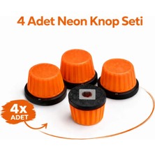 Mottopi 4 Adet Neon Knop Seti Cap Turuncu Neon, Dj Kapak, Midi Düğme