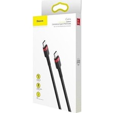 Berry Store Cafule, 20 W 3.0 A Usb-C & Usb-C Hızlı Şarj & Data Aktarımı Kablosu, 1 Metre, Kırmızı - Siyah