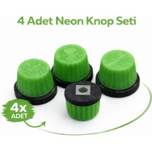 Mottopi 4 Adet Neon Dj Knop Seti Cap Yeşil Neon, Dj Kapak, Midi Düğme