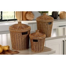 Nisar Store Paçi Wicker Akasya Serisi 3'lü Patates/soğan Sepeti Seti