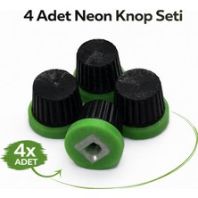 Mottopi 4 Adet Neon Dj Knop Seti Cap,Dj Kapak, Midi Düğme-Siyah