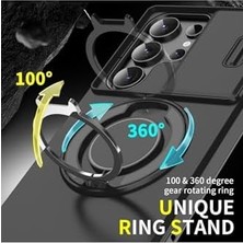 Berry Store Galaxy A25 Için ile Uyumlu Kılıf Kamera Korumalı Sürgülü 360 Derece Dönebilen Stand Darbelere Karşı Dayanıklı Renkli Tank Kapak