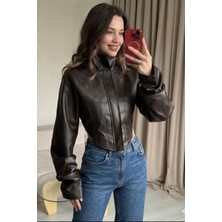 Prifaldi Yeni Sezon Motorcu Siyah Deri Ceket