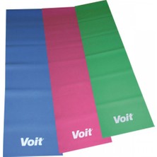 Voit Pilates Band Seti 120x15 cm Mavi Pembe Yeşil Renkli Yüksek Orta Düşük Dirençli