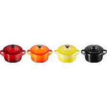 Le Creuset 4’lü Lüks Tasarım Mini Seramik Tencere Seti 250 ml