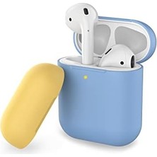 Nisar Store Airpods Kılıf (1. & 2. Nesil) – Sert Silikon Koruyucu Kapak, Darbe Korumalı, Kablosuz Şarj Destekli, Yedek Hediyeli, Toz Önleyici Tasarım Açık Mavi