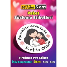 Sb Store Anneler Günü Ambalaj Hediye Paket Süsleme Etiketi Model 20 - 96 Adet 3cm