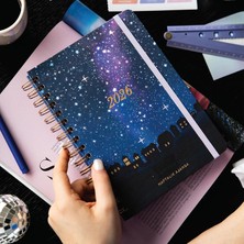 Berry Store 2026 A5 Spiralli Renkli Haftalık Ajanda 12 Aylık – Motivasyon Sayfalı Galaksi